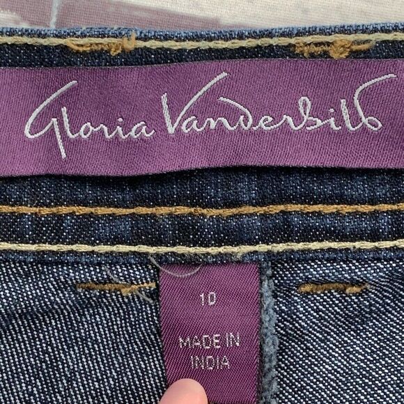 Gloria Vanderbilt Jeans sz 10 Ave Amanda Straight Dark Wash Inseam 30" - Picture 7 of 10